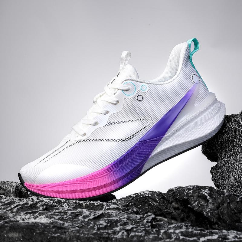 Racing shoes men's summer new light and breathable technology mesh shoes soft sole cushioning anti-rollover sports shoes