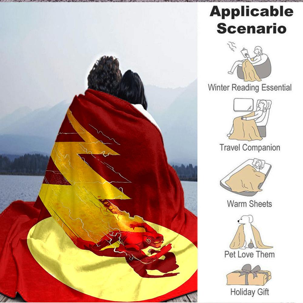 1pc Flash, Superhero Blanket Lightweight Flannel Throw For Sofa, Bed, Travel, Camping, Livingroom, Office, Couch, Chair, And Bed