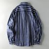 Export South Korea Single Export Tail Single Shirt Men's Cut Label Original Single Drape Stripes Spring Summer Cotton Long Sleeve Shirt