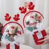 Christmas Hug Plush Bouquet: Cute and Creative Gift with Preserved Flowers
