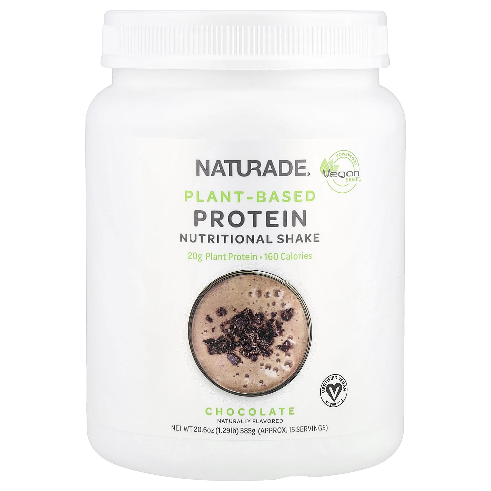 

VeganSmart, Plant-Based Protein Shake, Chocolate Flavor, 20.6 oz (585 g)