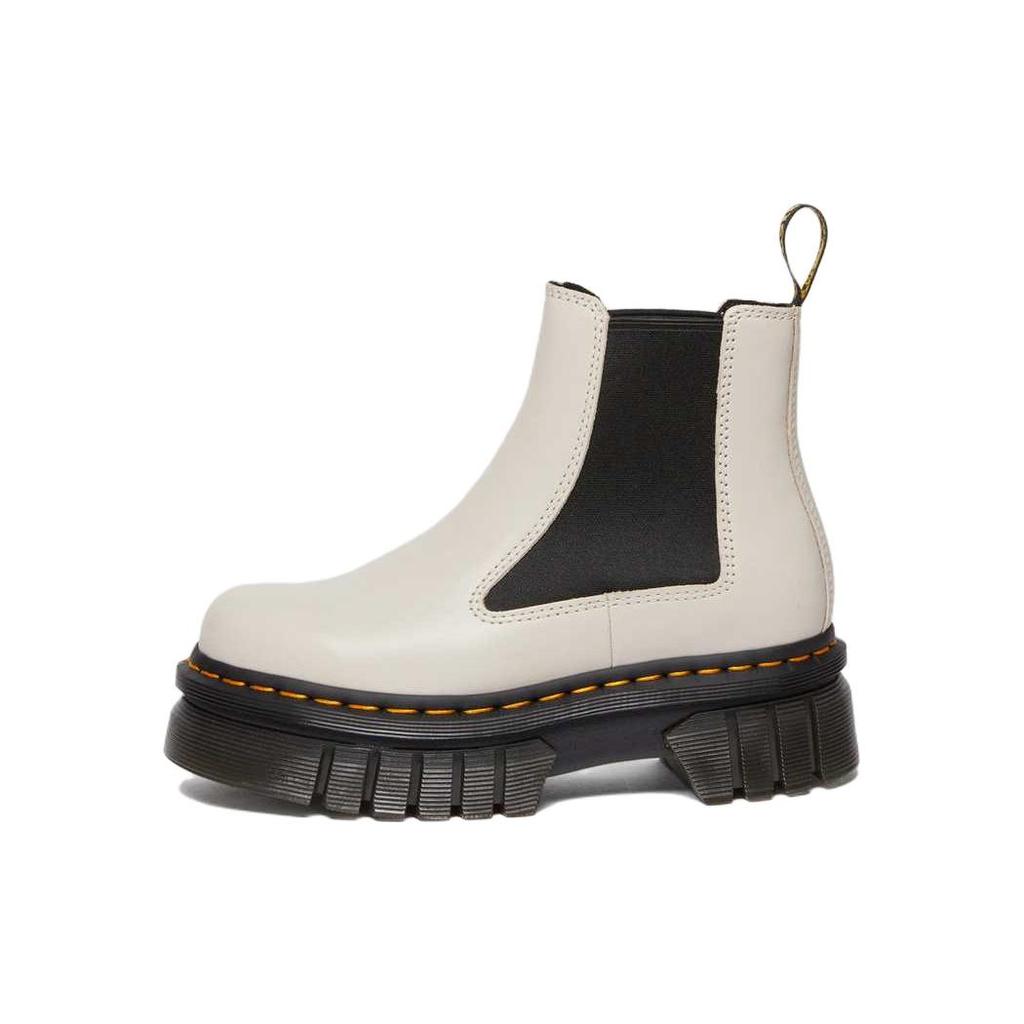 New Dr.Martens Audrick Nappa Leather Platform Chelsea Boots 'Cobblestone Grey' Women's