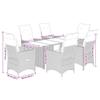 VidaXL 7 Pcs Garden Bistro Set Grey Cushions Poly Rattan, Garden Bistro Set, Balcony Set, 3276899