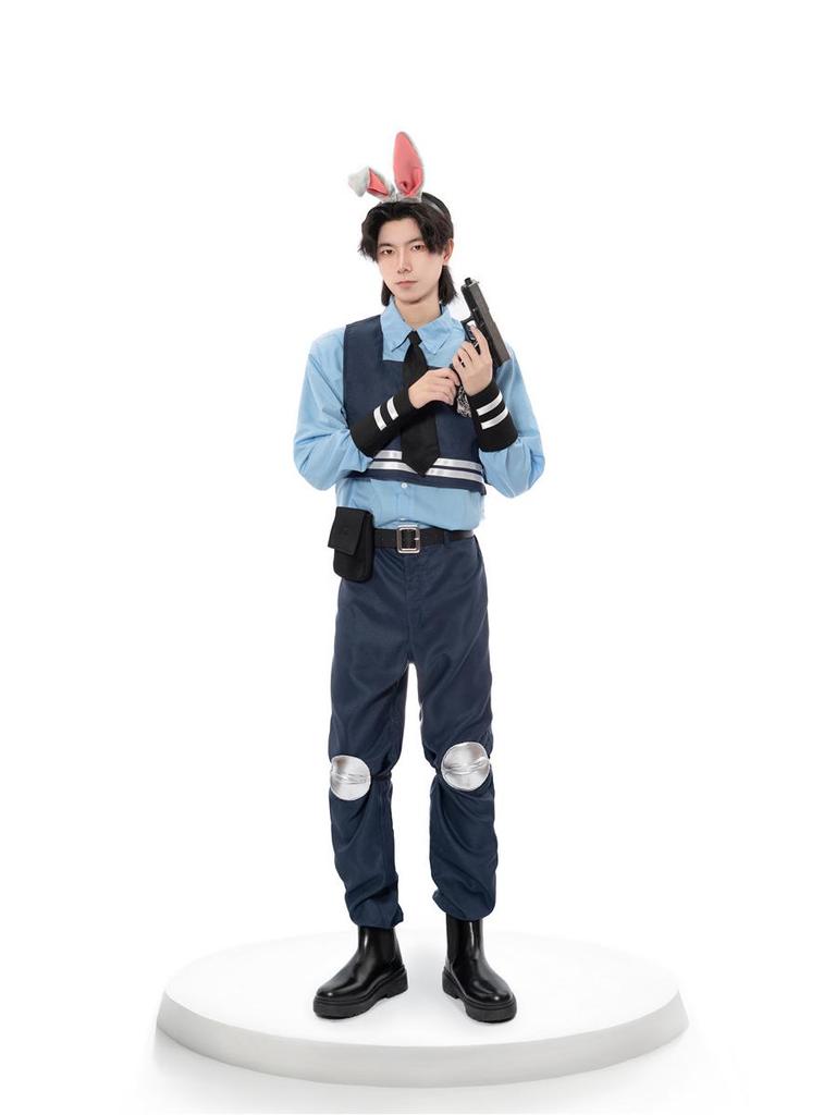 Judy Rabbit Police Officer Anime Cosplay Costume for Halloween Festival