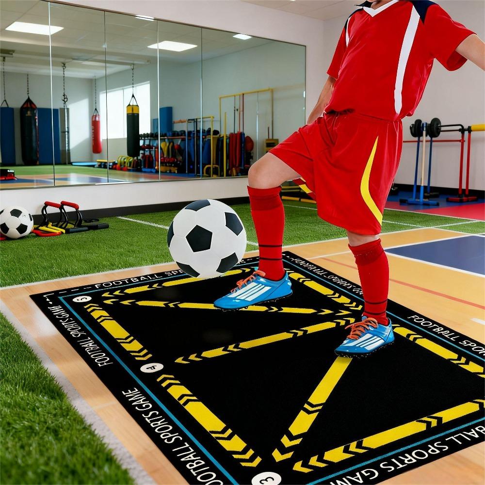 Fußball Trainings Teppich Matte Teppich Sportspiel Heimdekoration Langlebig Innen Kinder Aktivität Spielfeld Bodenmatte mit Pfeildesign
