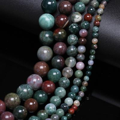 About  15/20/30/40/50/60Pcs 4/6/8/10/12mm High Quantity Loose Spacer Beads Indian Agate Natural Stone Round Beads For DIY Pendants Necklace Bracelets