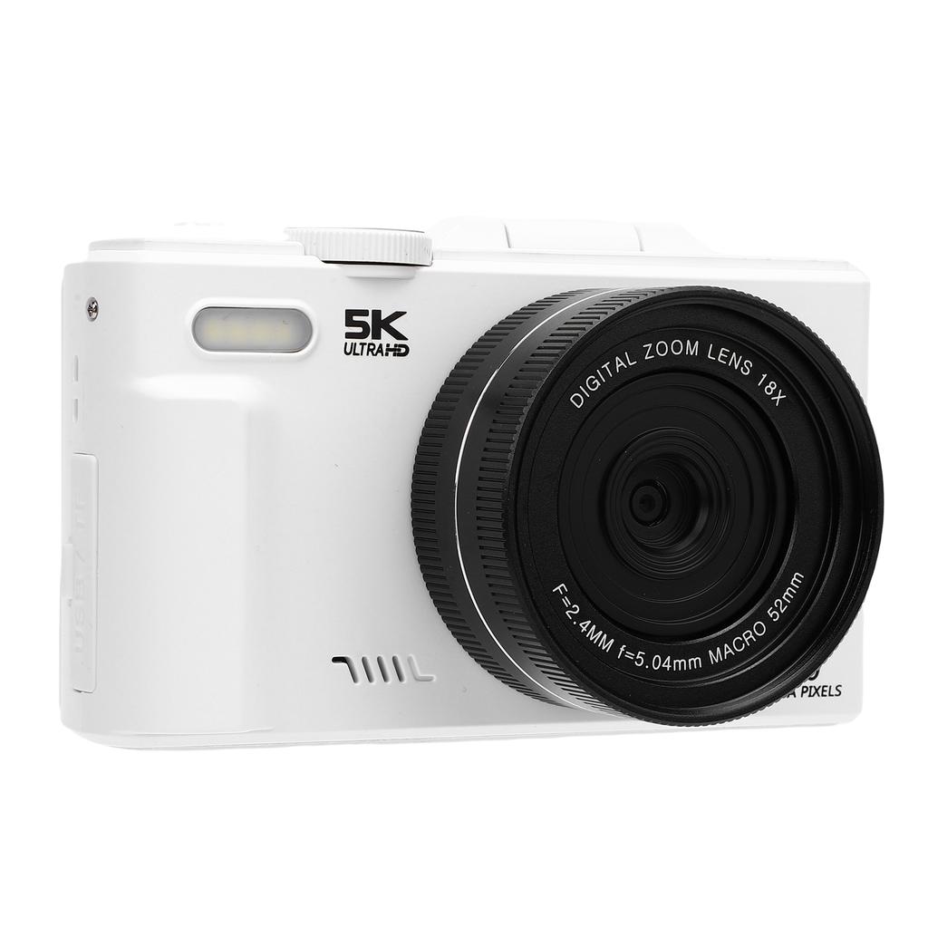 5K 75MP Digital Camera UHD AF Auto  18X Zoom WiFi Camera Webcam with 3 Inch 180 degrees    Screen Flash for Travel
