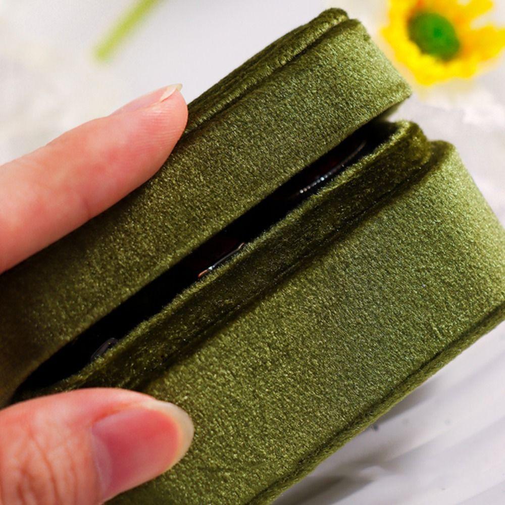 Square Rings Bearer Box Luxury Jewelry Organizer Simple Velvet Rings Holder  Propose