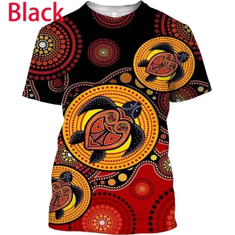 Aboriginal Indigenous Turtle Dot Painting T Shirt For Men Women Vertigo Hypnotic Vortex Funny Short Sleeved Tee Tops