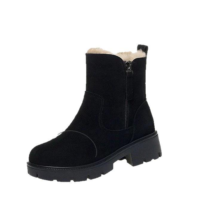 Thick-soled snow boots, piled and thickened warm cotton shoes, new autumn and winter short non-slip boots, cotton boots.