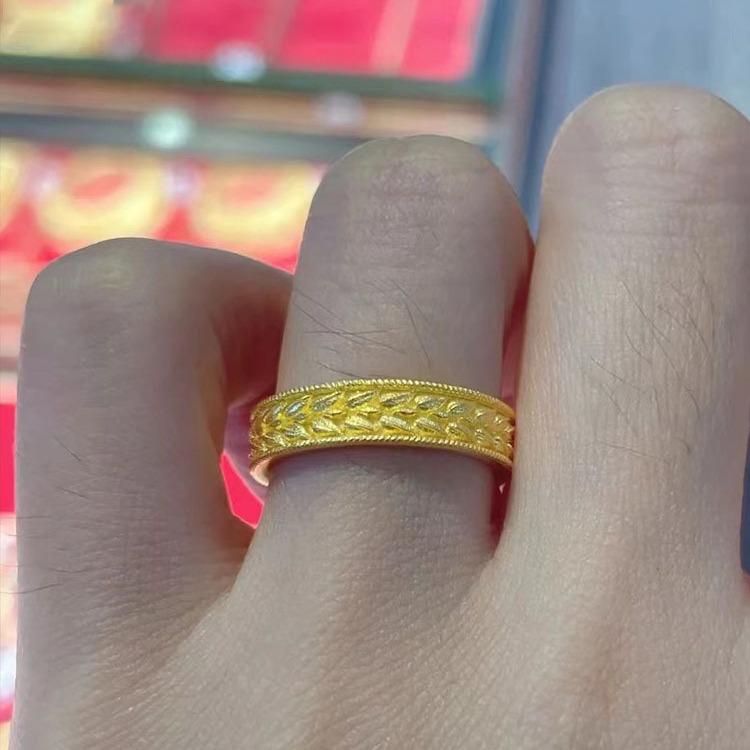 Golden Wheat Ear Couple Rings – Year-Round Fashion for Men & Women