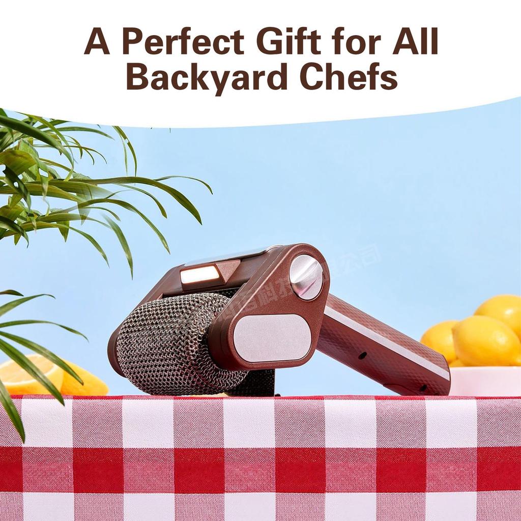 BBQ Borstel met RVS Roller, Borstelvrij, LED Lamp voor het Reinigen van Elektrische & BBQ Grills