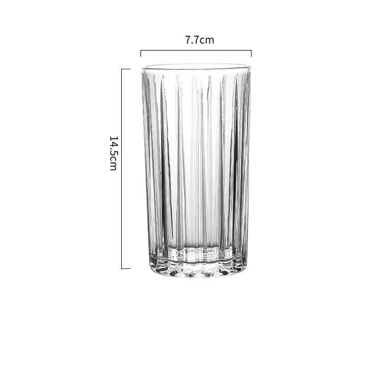 Cană din sticlă cu dungi, în stil nordic, rezistentă la căldură, ceașcă cu apă, ceașcă cu lapte, ceașcă de cafea