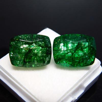Natural Green Colombian Emerald 21ct Cushion Cut Certified Loose Gemstone
