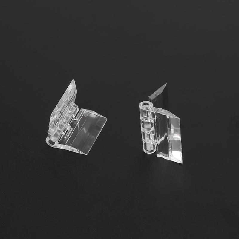 10Pcs Acrylic Plastic Hinges Plastic Hinge Folding Hinge Dull Polish Surface Transparent Hardware for Cabinet Closet