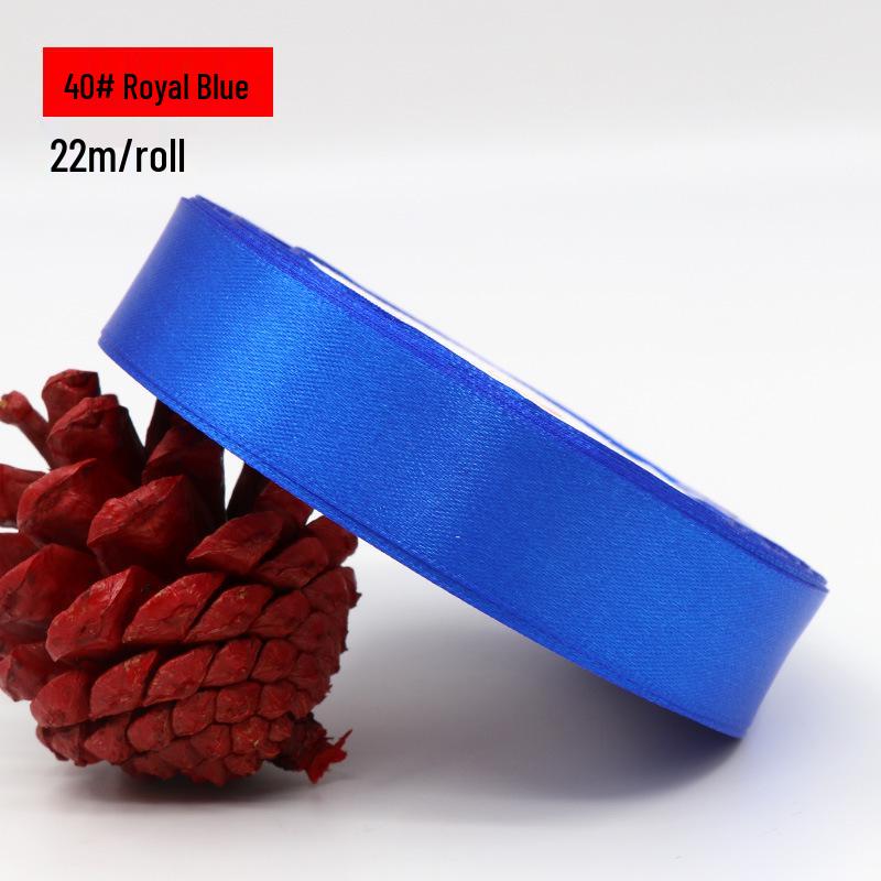 2.5cm Polyester Woven Ribbon for Flower Gift Packaging, Wedding Cakes, and Decorations in Silk Colors