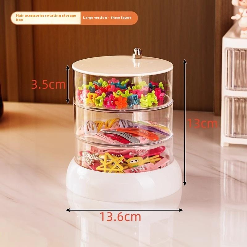 3/4/5-Layer Rotating Jewelry Organizer - Plastic Multi-Tier Storage Box, Transparent Hair Ring Display For Dressing Table