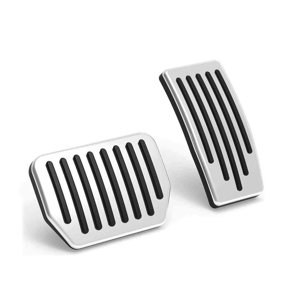 

For Tesla Performance Pedal Pads Cover Foot Aluminum Non-Slip Pedals for Model Y(Juniper) Model 3(Highland) Model 3/Y 2017-2026 срібний