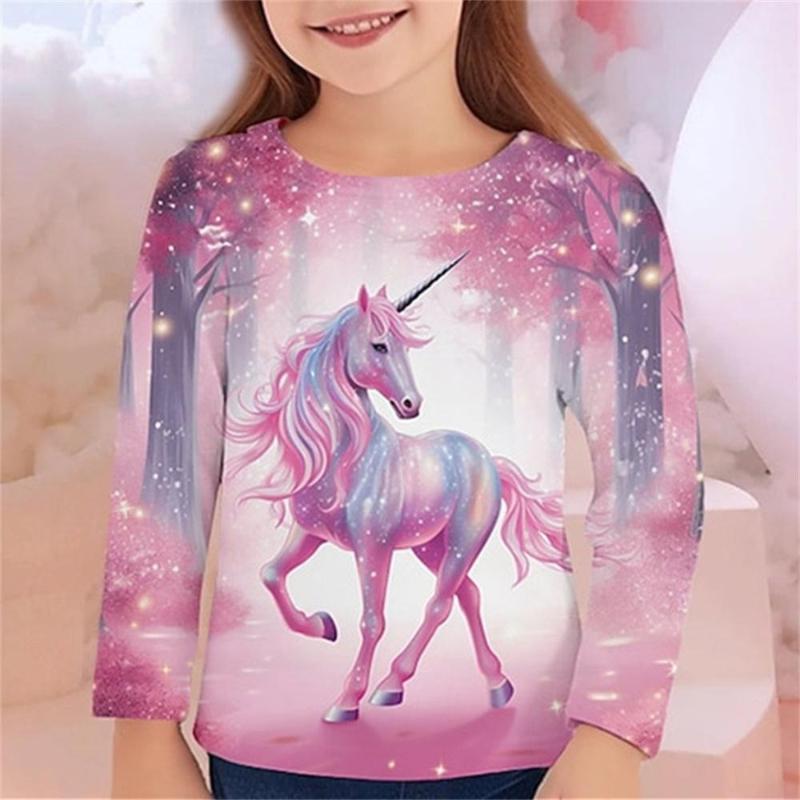 Cartoon Cute Long Sleeved Soft Comfortable Fashionable Top Girls Children