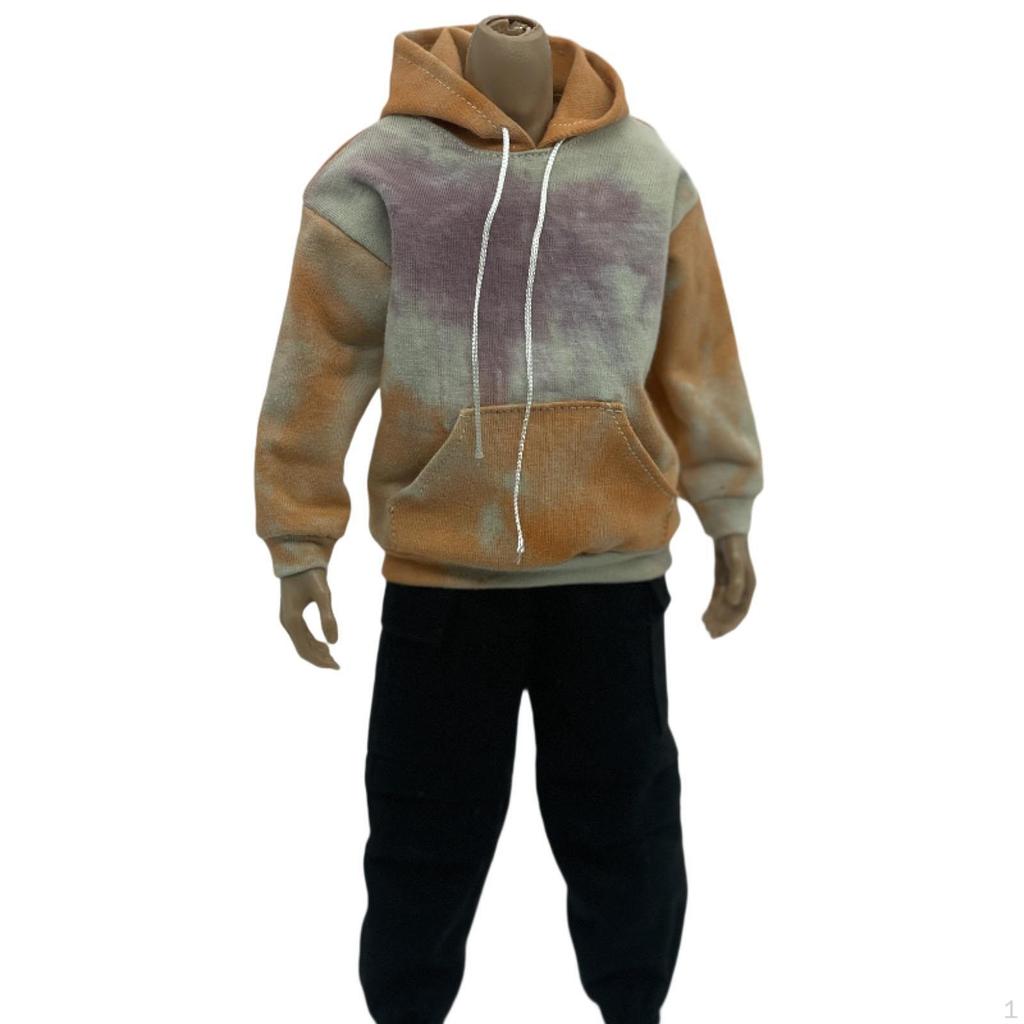 2 Pieces 1/6 Scale Top and Pants Miniature Clothing Garment Costume for 12" Male Action Figures Doll