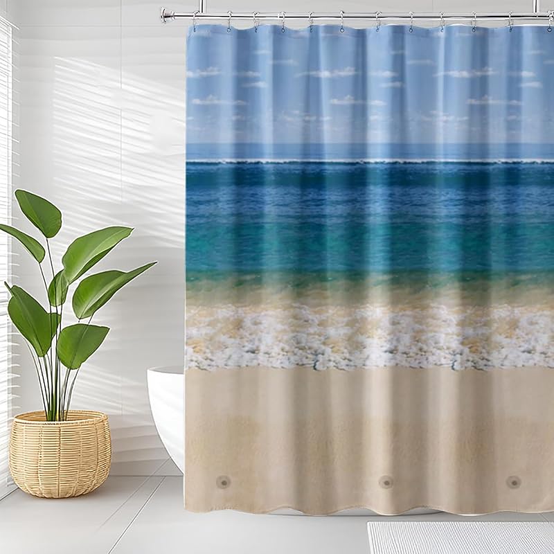 Shower Curtain Liner, 4G PEVA Green Leaf Shower Liner, Plastic Waterproof Shower Curta, 72x72 inch with Grommet Holes 3 Magnetic Weights