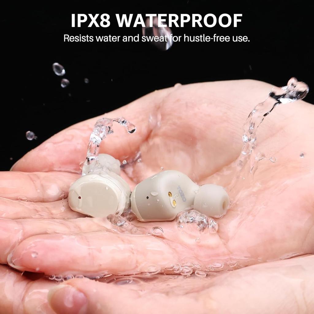 TOZO T6 Earphones Bluetooth Wireless Frequency Warm Sound Small and with ENC during Noise Custom App IPX8 Up to 50 Hours of Continuous Fast Wireless