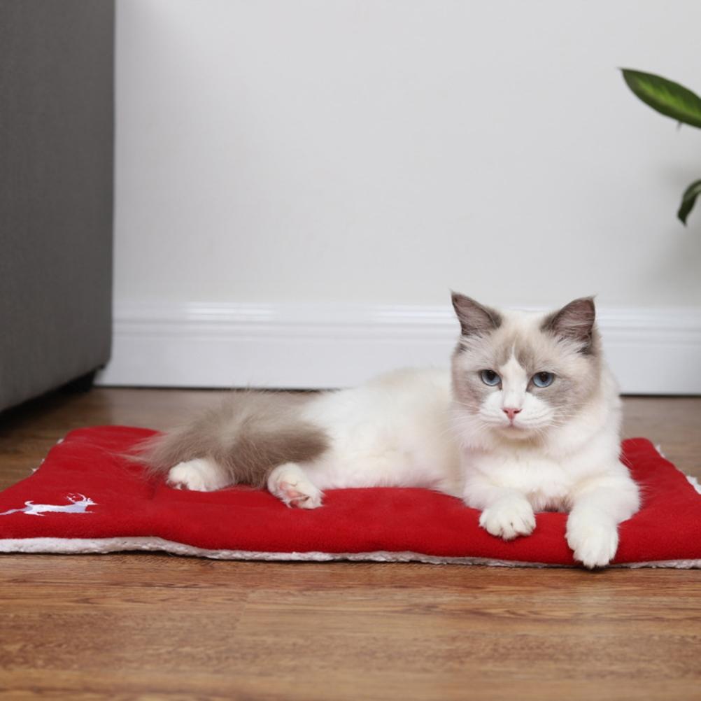 Christmas Theme Pet Cat Dog Bed Mat Pad Soft Warm Thick Kennel Cage Sofa Mat for Small Medium Large