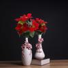 4PCS Faux Flower Red Artificial Flowers Bulk for Wedding Centerpieces Home Decor