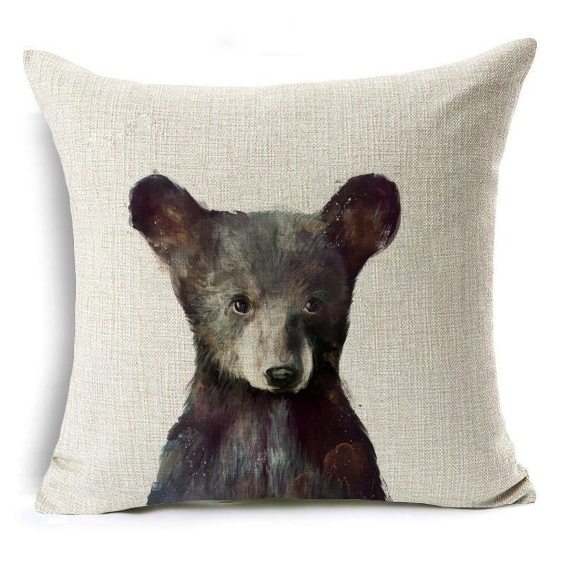 New Cute Little Animal Linen Pillowcase Home Sofa Pillowcase