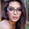 R57576 Color-Blocked Blue Light Blocking Glasses Frame Stylish Cat Eye Optical Presbyopia Eyeglasses Customizable Prescription