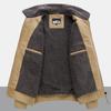 New Winter Casual Men's Velvet Lapel Military Uniform, Middle-aged Cotton Coat, Loose Velvet Cotton Coat