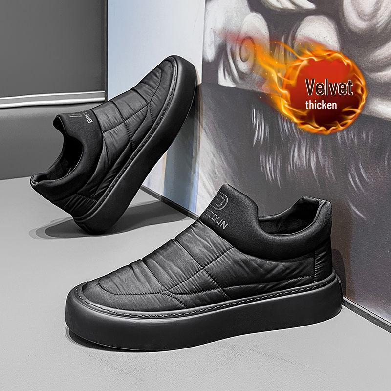 

Мужские черные парусиновые слипоны с теплой плюшевой подкладкой 39