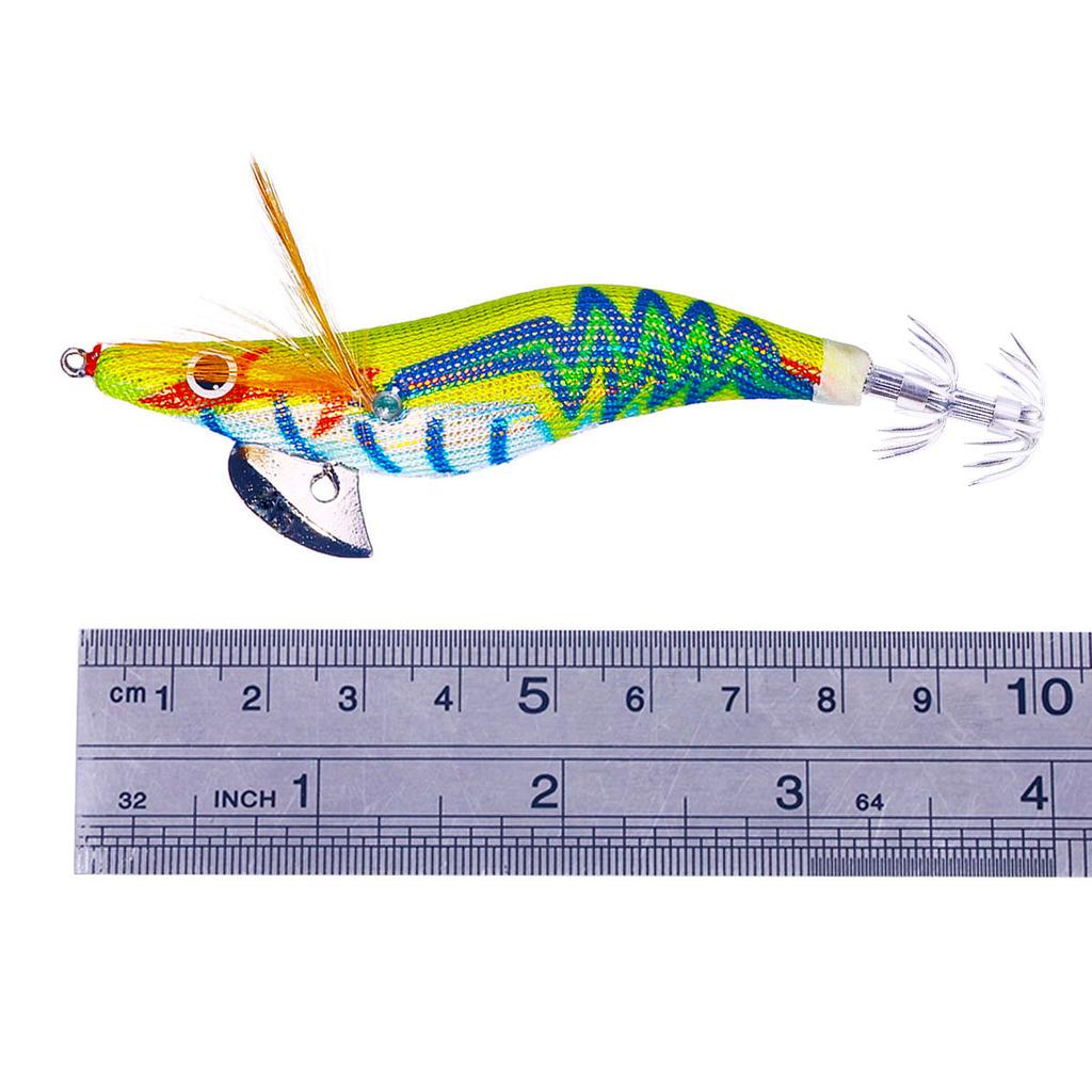 1PCS  Octopus Bait Wood Shrimp Lures 10.5cm 12.2g Squid Hook Sea Lifelike Artificial Tackle