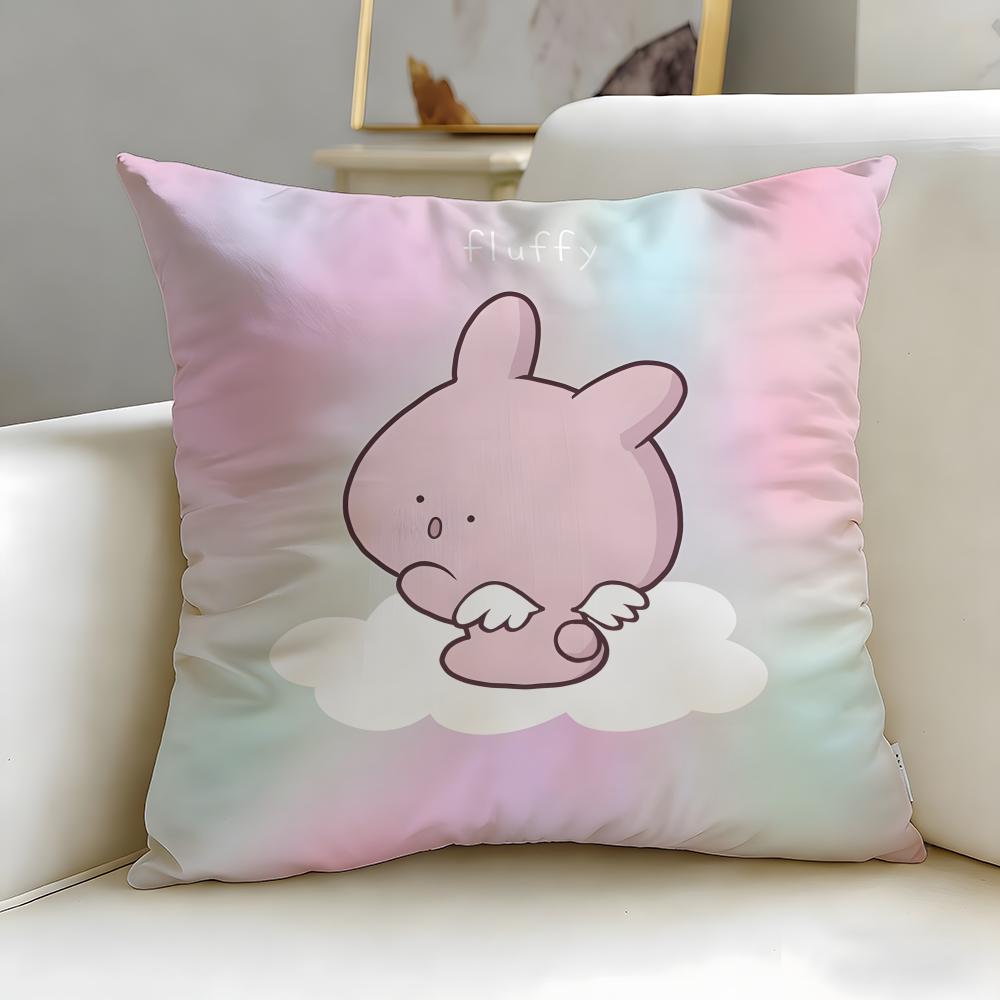 virtual character Asamimichaan Asleep Cushion Cover Soft & Easy-Wash Pillow Case – Versatile for Couch, Bed, Travel and Office