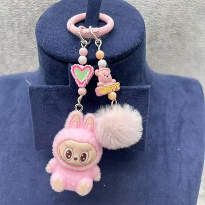 מחזיק מפתחות מיני קטיפה לאבובו חדש אנימה קריקטורה מחזיק מפתחות קמעות קוואיי קישוט לטלפון סלולרי לתרמיל מפתחות לרכב אביזרים מתנות