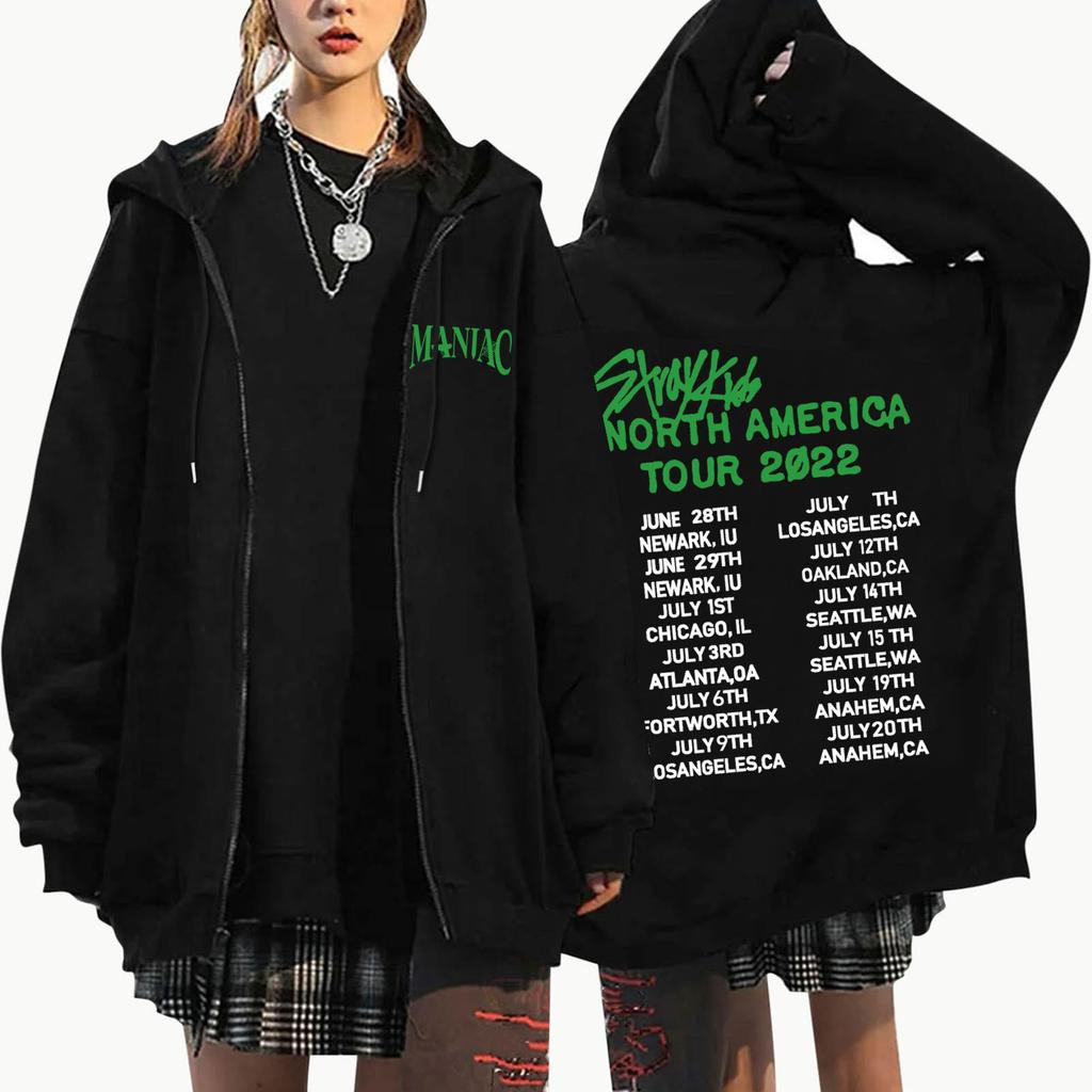 Women's Zip Up Hoodies Teen Girls Letter Printing Sweatshirt Clothing Casual Drawstring Jacket With Pockets