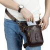 Men Vintage Crocodile Grain Top Grain Genuine Leather Motorcycle Thigh Leg Bag Multifunctional Waist Hip Fanny Pack For Riding