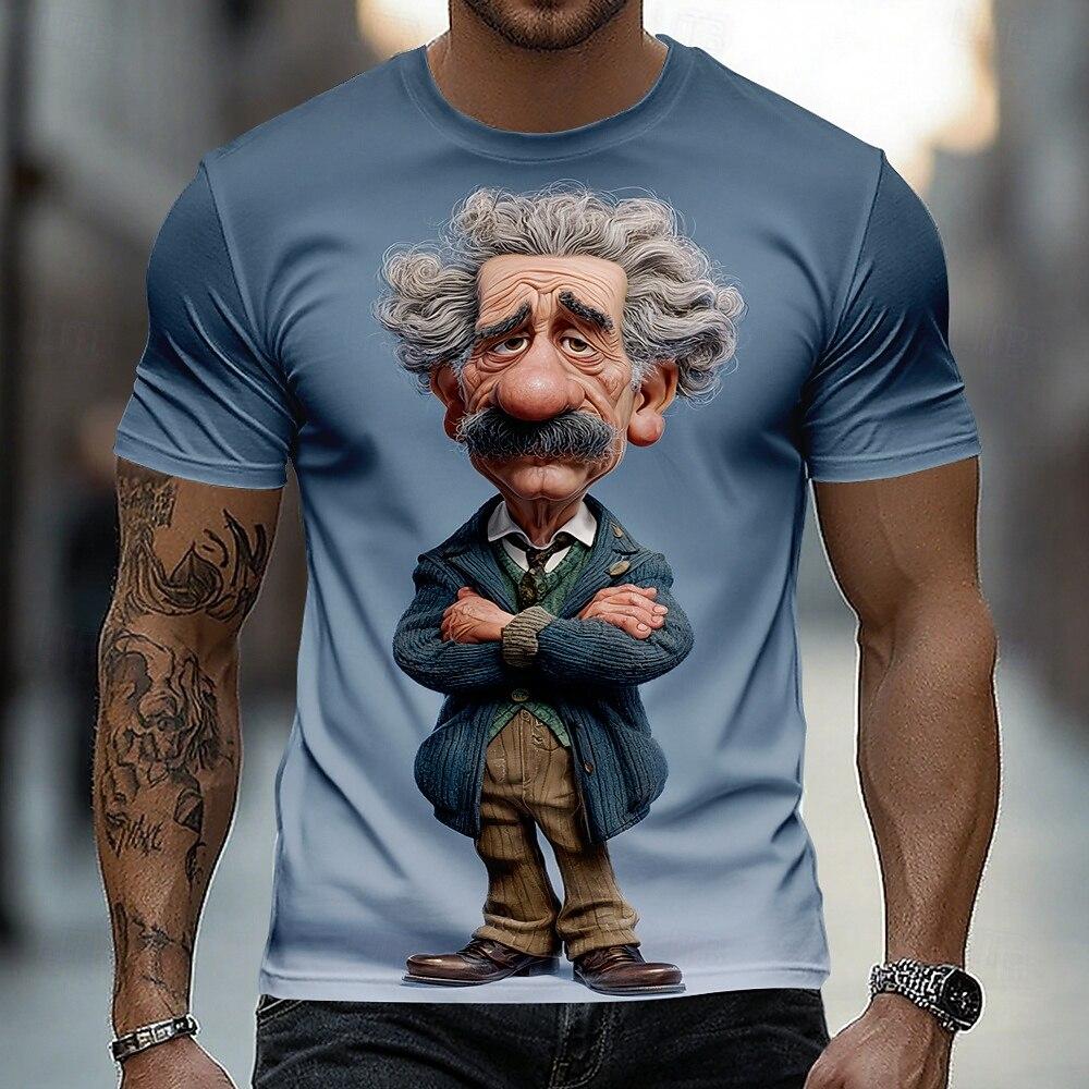 Funny Cartoon Character 3D Print Men's T Shirt Casual O-neck Loose Short Sleeve Tops Hip Hop Trend Street Tees Summer T-shirts
