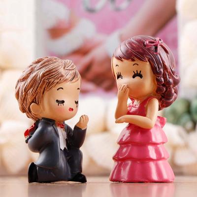 Milenci Pár Dobré Seznamka Dívka Muž Rodina Lidé Panenka Hračka Model Socha Figurka Ornament Miniatury Domácí DIY Dekorace