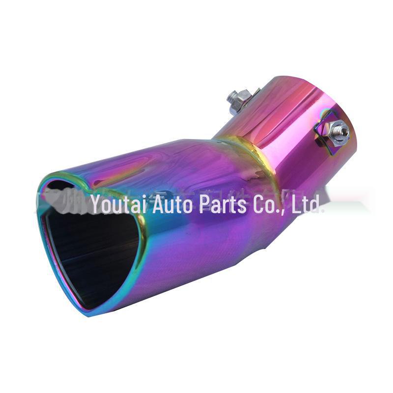 Heart-Shaped 63mm Stainless Steel Blue-Tinted Exhaust Muffler Tailpipe