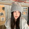 Women's Korean Style Woolen Knitted Pull-On Hat for Autumn/Winter, Versatile Fit for Large Head Circumference, Confinement Hat.