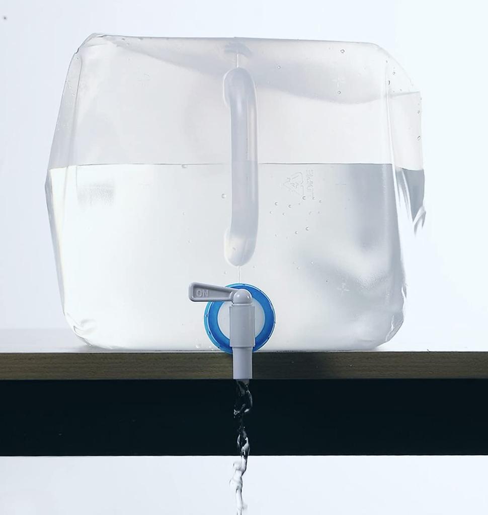 Happiest Water 10L X Poly Tank with Compact Water Tank Water Water Emergency Water Supply Disaster Outdoor Set of Tank, 2, Cock, Foldable, Bag,