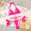 New Women'S Swimwear Crystal Diamond Triangle Bag Straps Backless Beach Bikini European And American Swimsuit