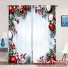 2pcs,Curtains Christmas Ornaments Snow Festive Chic Curtains Semi-Sheer Curtains Decorations Inside Suitable for Living Room,