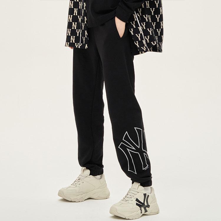 New MLB Base Logo Knitted Sweatpants Unisex Black 3ATPB0214-50BKS