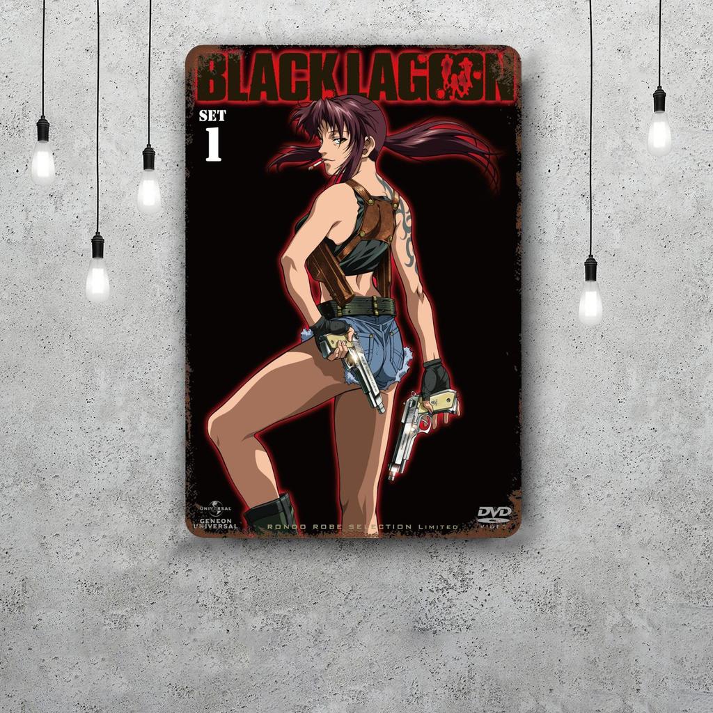 black lagoon 3 cartoon Decor Vintage Metal Signs Tin Signs Captain Poster Decor for Bar Pub Club Man Cave Wall Decoration
