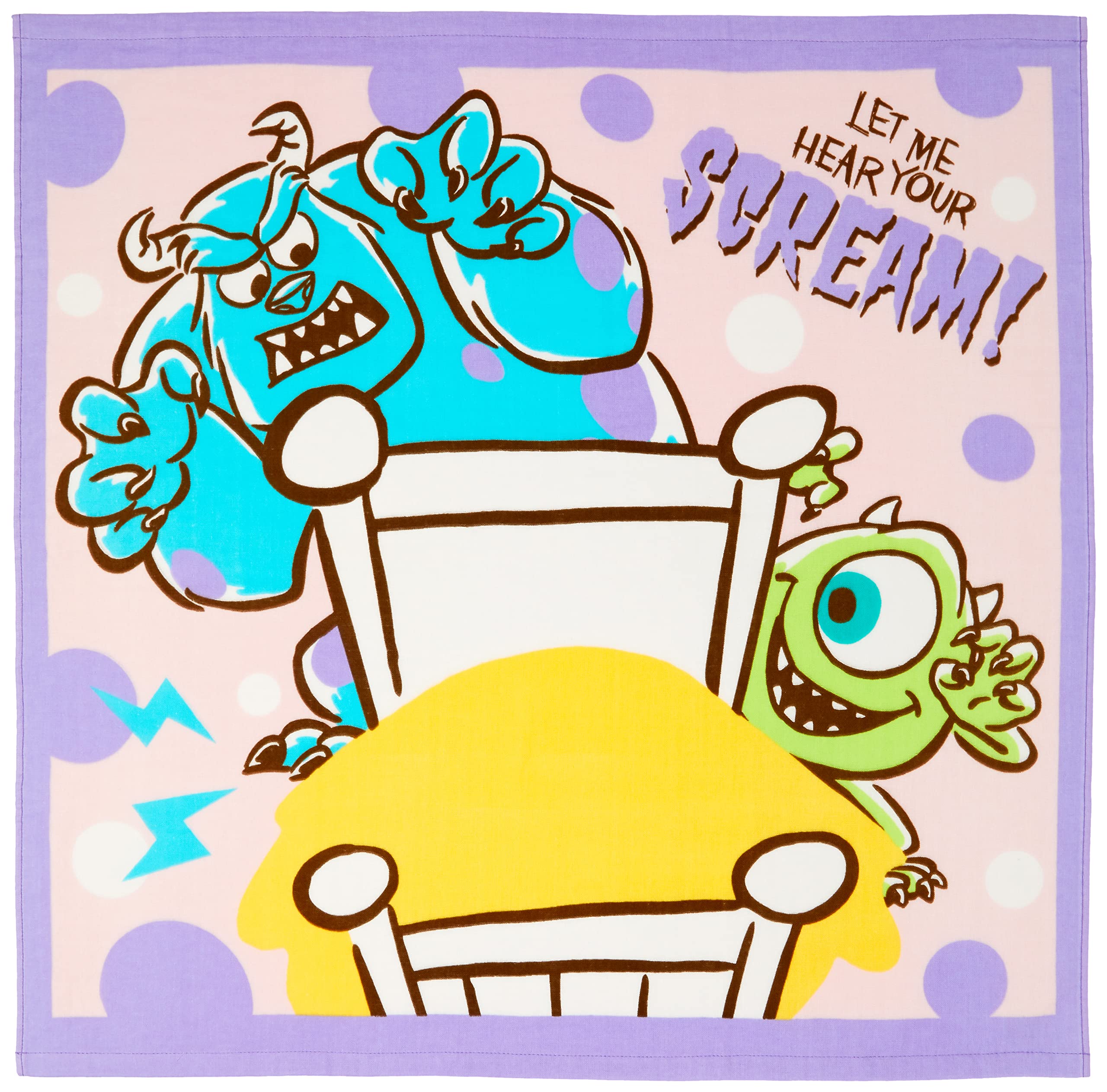 Marushin Baby Bath Towel, Monsters, Inc. Scream Design, Approx. 90 x 90 cm, 2305003300