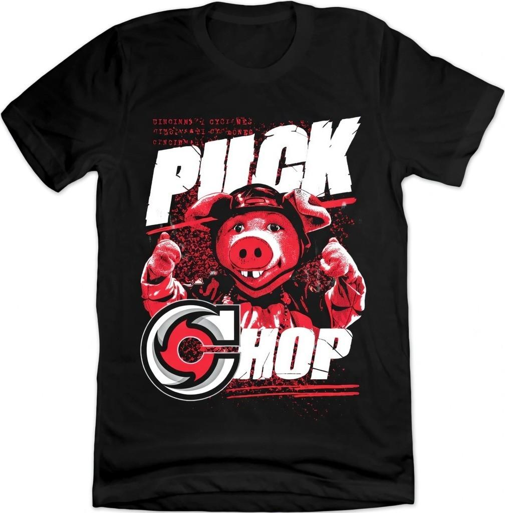 Hockey Puck Chop Funny Hockey Lover Gift Graphic Tee L