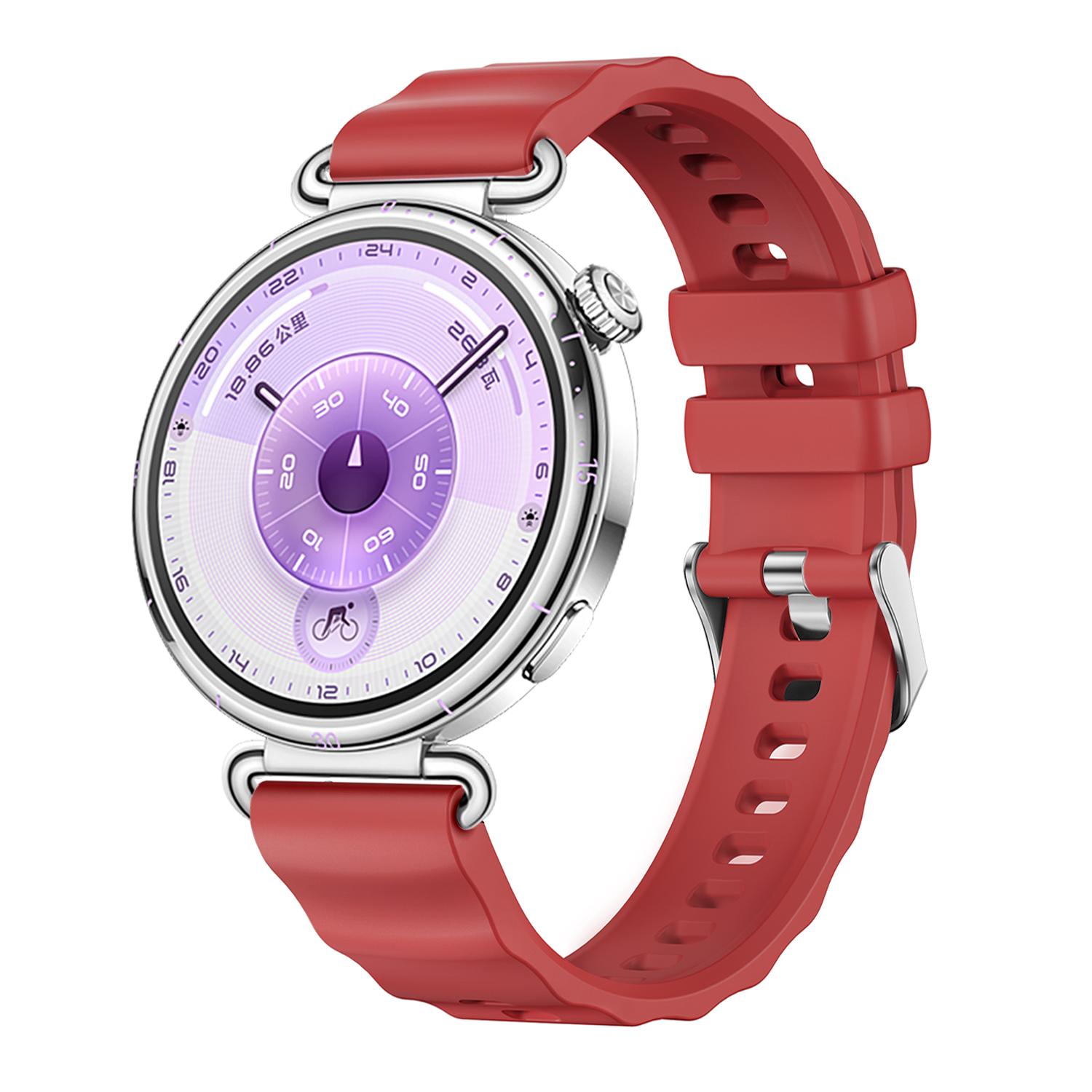 

18мм силиконовый ремешок для Huawei Watch GT6 GT5 41мм мягкий спортивный браслет на запястье для HUAWEI Watch GT4 41мм/GT5 Pro 42мм ремешок для часов браслет 18mm Watch Strap красный