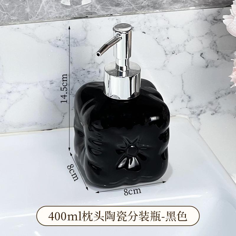 

Диспенсер для дезинфицирующего средства для рук, бутылка, легкая роскошь, бытовая керамическая прессованная пустая бутылка, отель, гель для душа, шампунь, дозатор для мыла чёрный